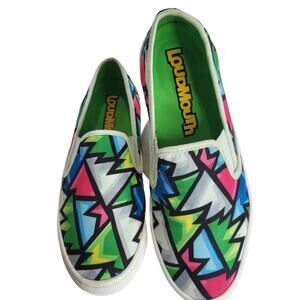 Loudmouth Crystal Vienna Canvas Slip-On Sneaker Tennis Shoe Women Size 6.5